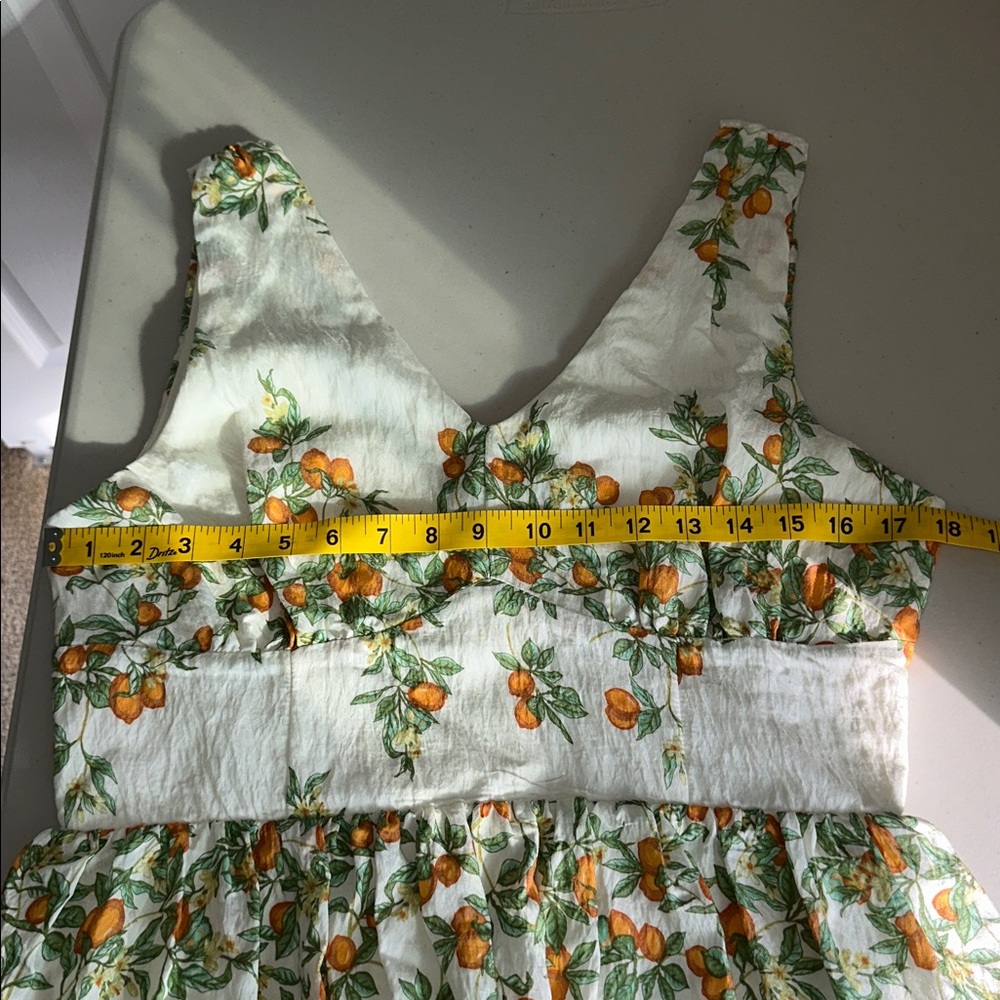 NWT Taylor Cream Mini Dress with Orange Blossom Print Size 10 - Picture 7 of 14